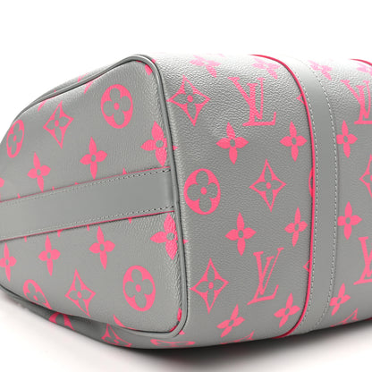 Louis Vuitton Monogram Glow Up Keepall Bandouliere 35 Grey Pink 8 of 9