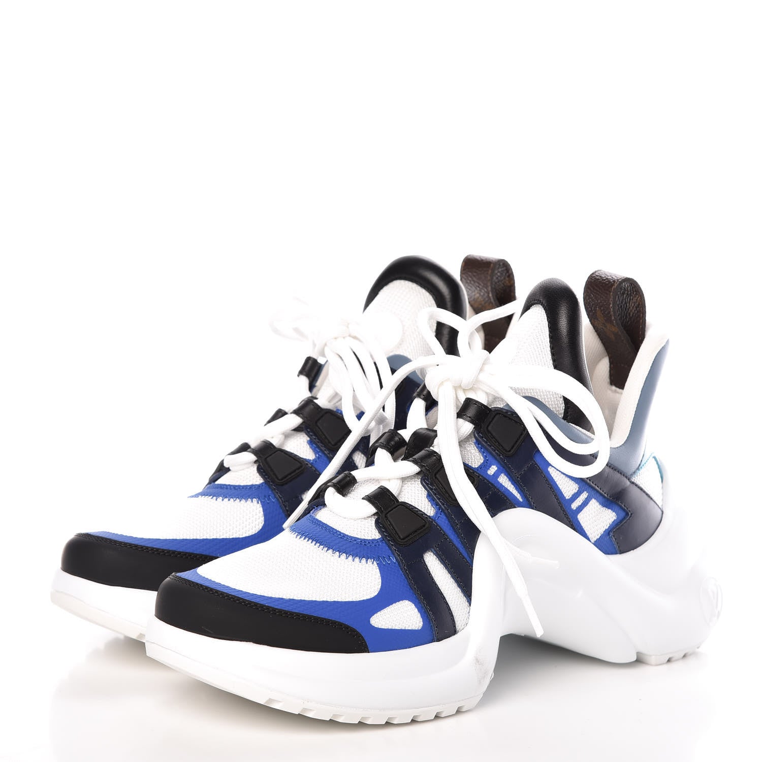Louis Vuitton Calfskin Technical Nylon LV Archlight Sneakers 38 Blue Roi 3 of 8