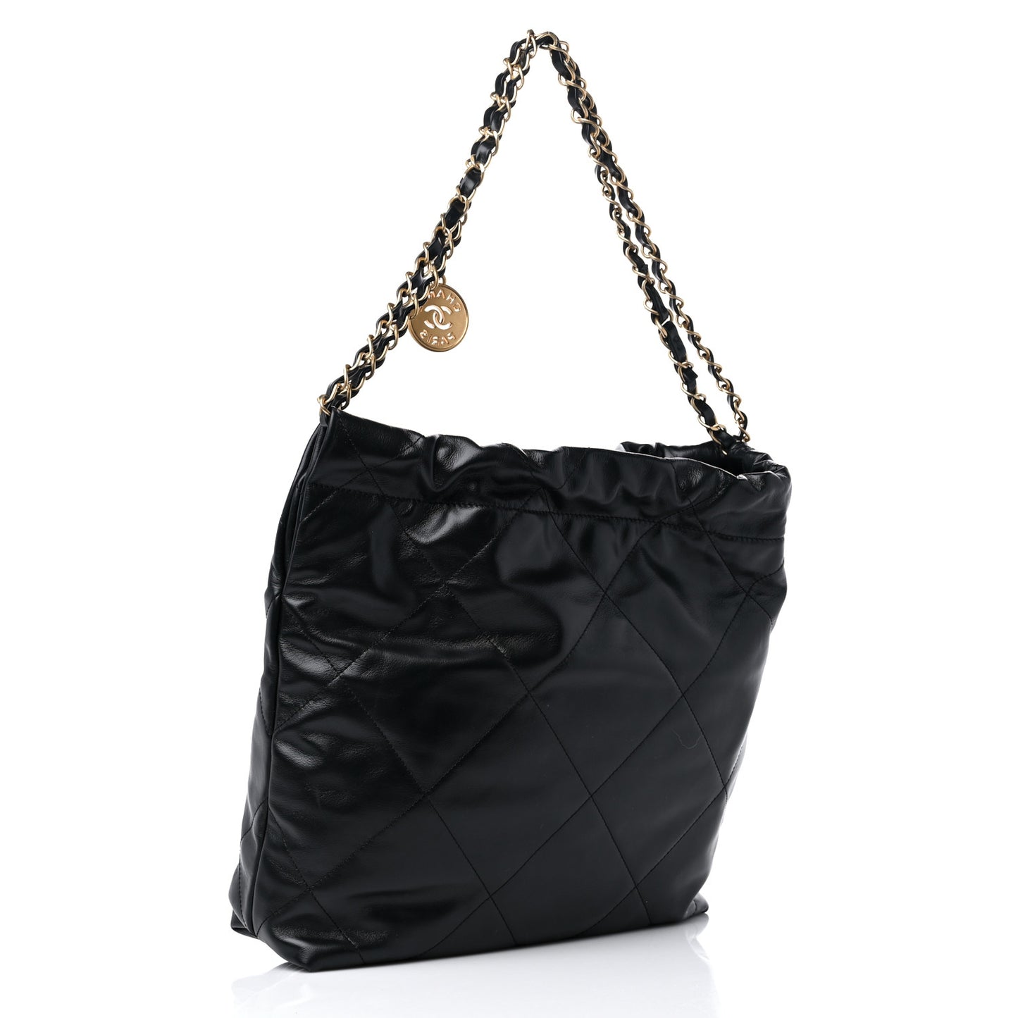 Calfskin Quilted Small Chanel 22 Black