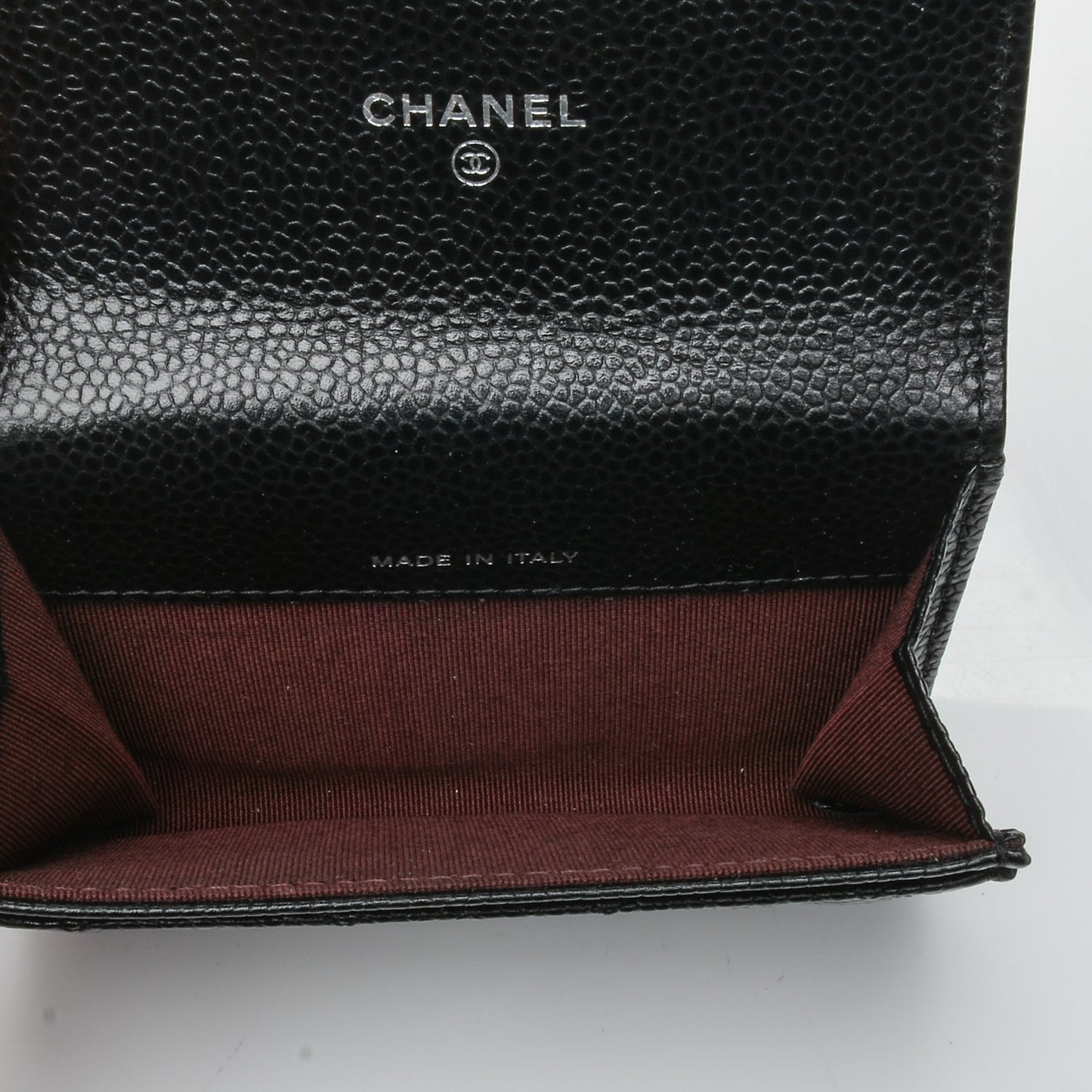 Caviar Quilted Flap Card Holder Black