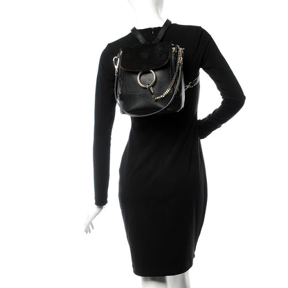 Chloe Suede Calfskin Small Faye Backpack Black 2 of 8