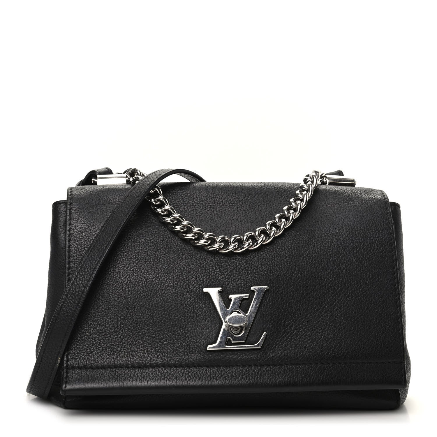 Louis Vuitton Calfskin Lockme II Chain Bag BB Black 1 of 8