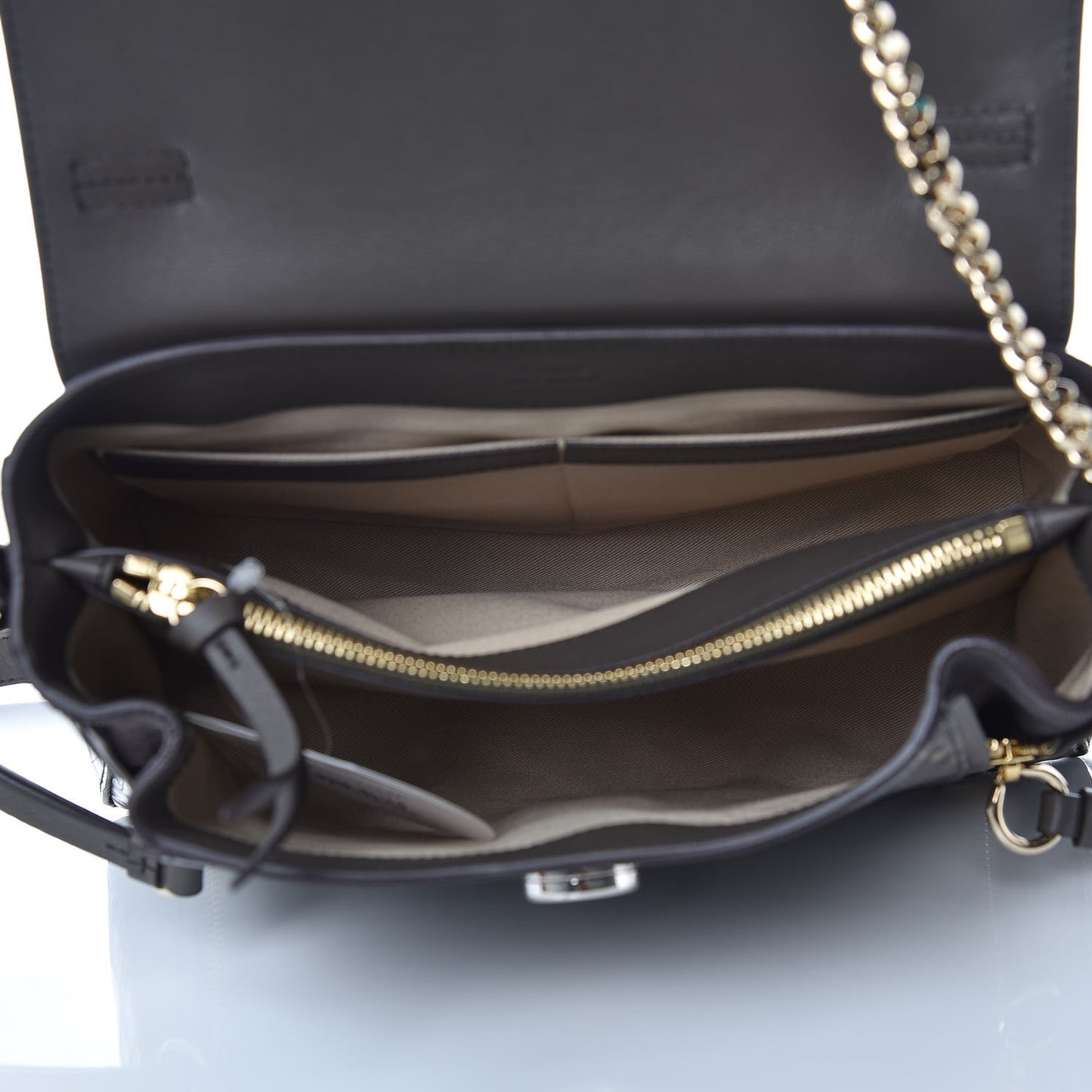 Calfskin Crocodile Embossed Small Faye Day Shoulder Bag Profound Brown