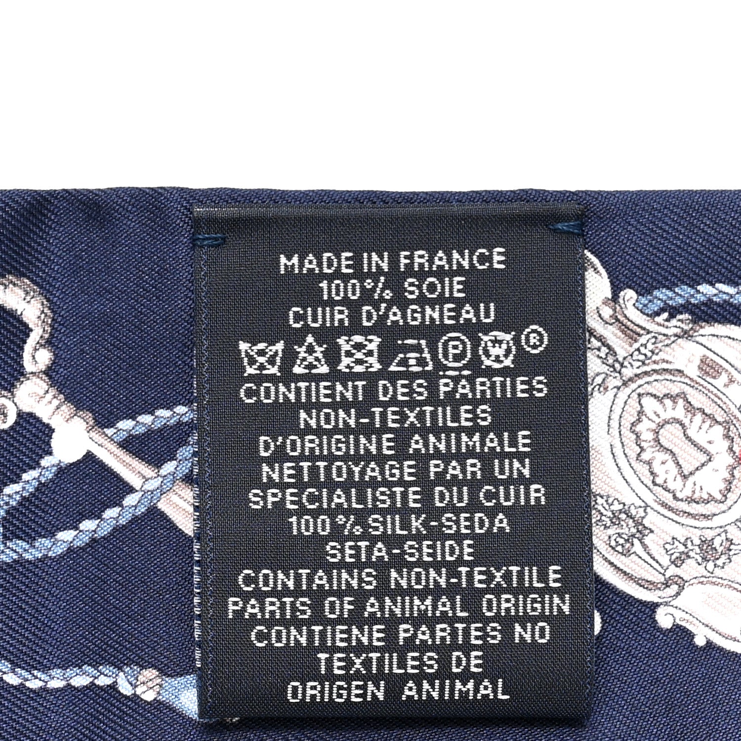 Hermes Silk Metallic Agneau Les Cles A Pois Fringed Twilly Bleu Marine Gris Argent Multicolor 3 of 4