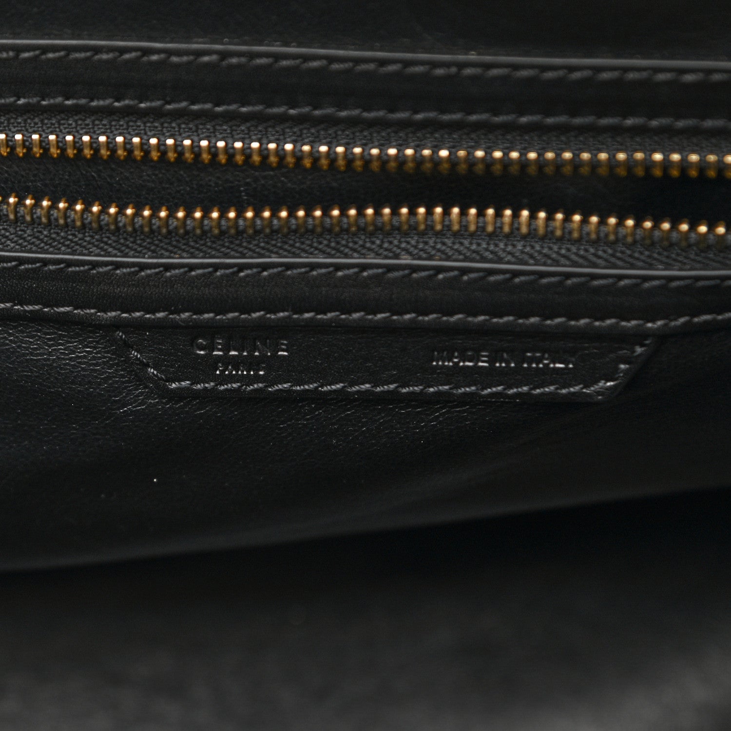 Celine Smooth Calfskin Shearling Bi-Color Mini Luggage Black Natural 7 of 12