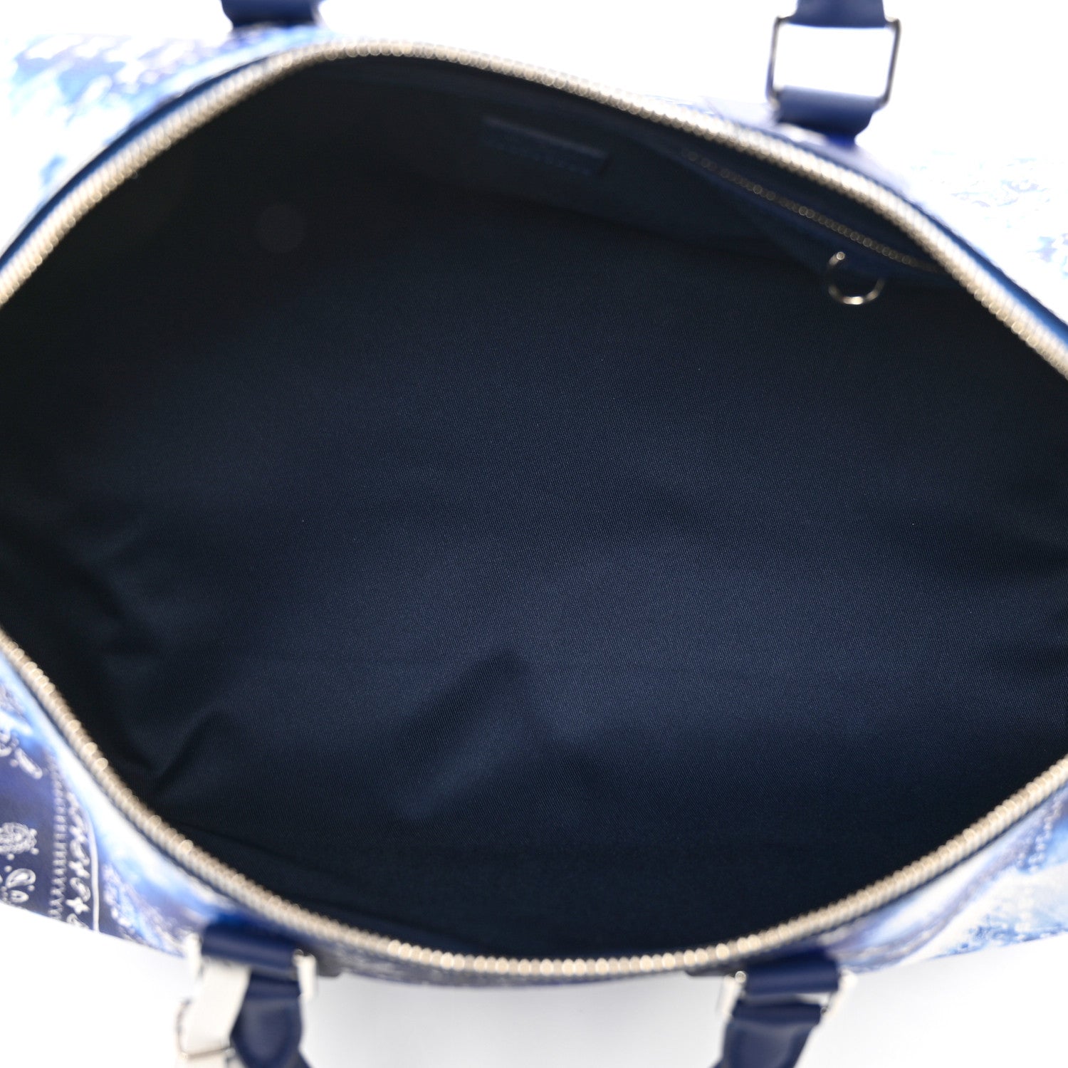 Louis Vuitton Cowhide Monogram Bandana Keepall Bandouliere 50 Blue 5 of 9