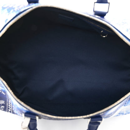 Louis Vuitton Cowhide Monogram Bandana Keepall Bandouliere 50 Blue 5 of 9