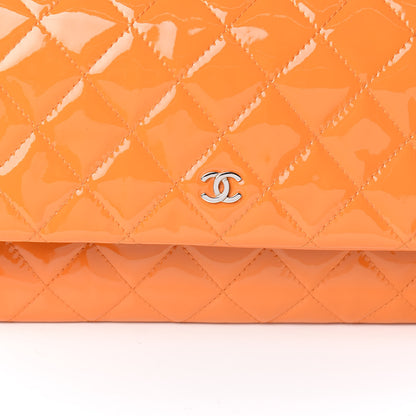 Chanel Patent Calfskin Quilted Beauty CC Clutch Orange 8 of 8