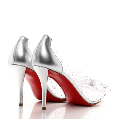 Christian Louboutin PVC Jelly Strass Nappa Laminata 80 Pumps 37 Crystal Silver 5 of 8