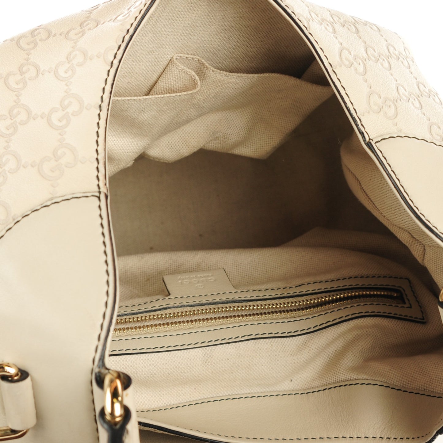 Guccissima Signature Medium Emily Hobo Mystic White