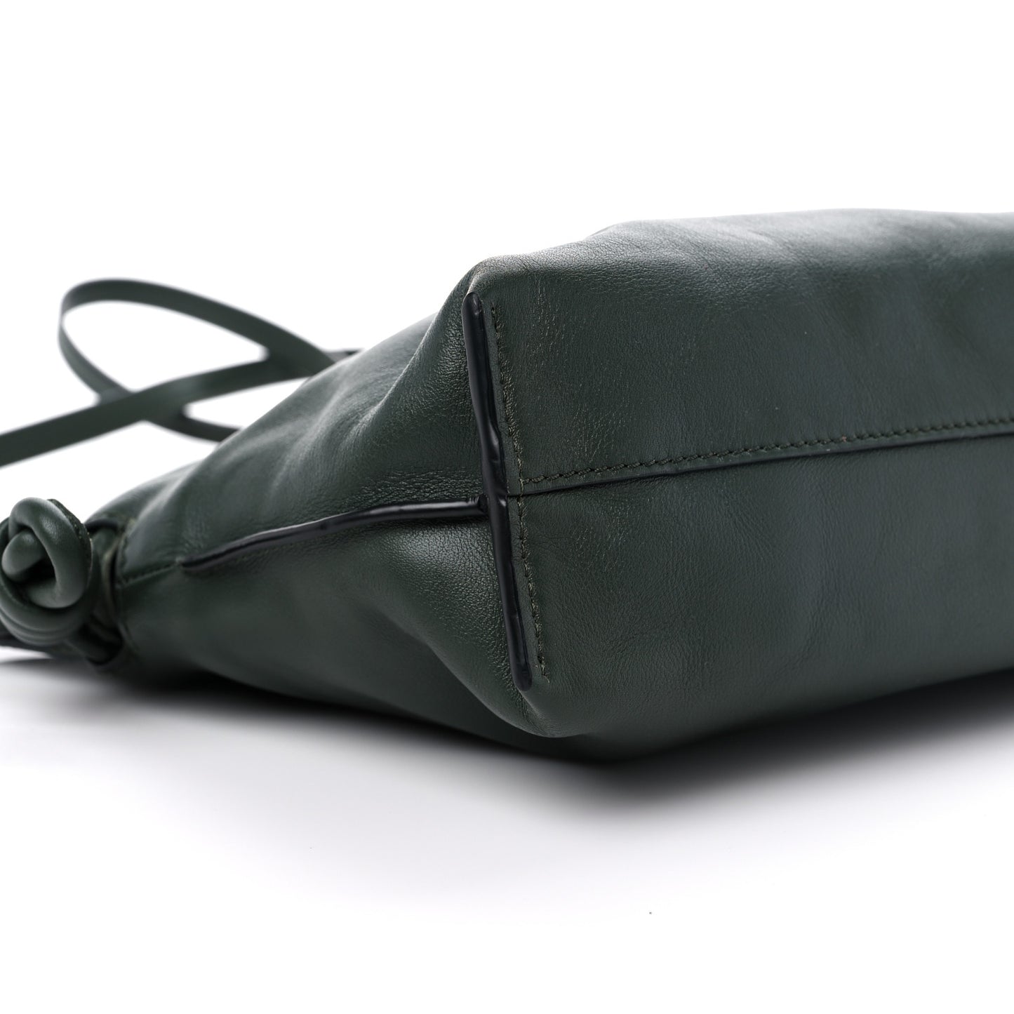 Calfskin Mini Flamenco Knot Clutch Vintage Khaki