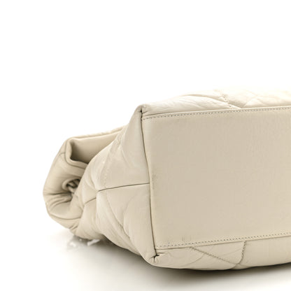 Saint Laurent Lambskin Quilted Medium Loulou Puffer Monogram Chain Satchel Crema Soft 9 of 11