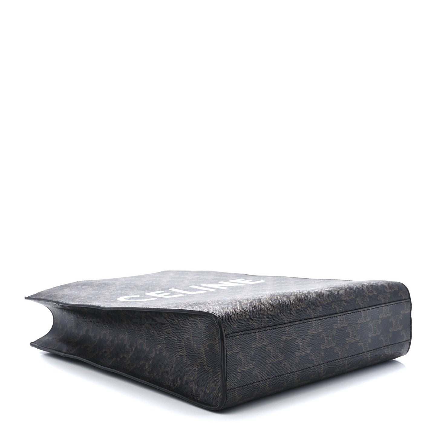 Triomphe Canvas Calfskin Small Vertical Cabas Tan