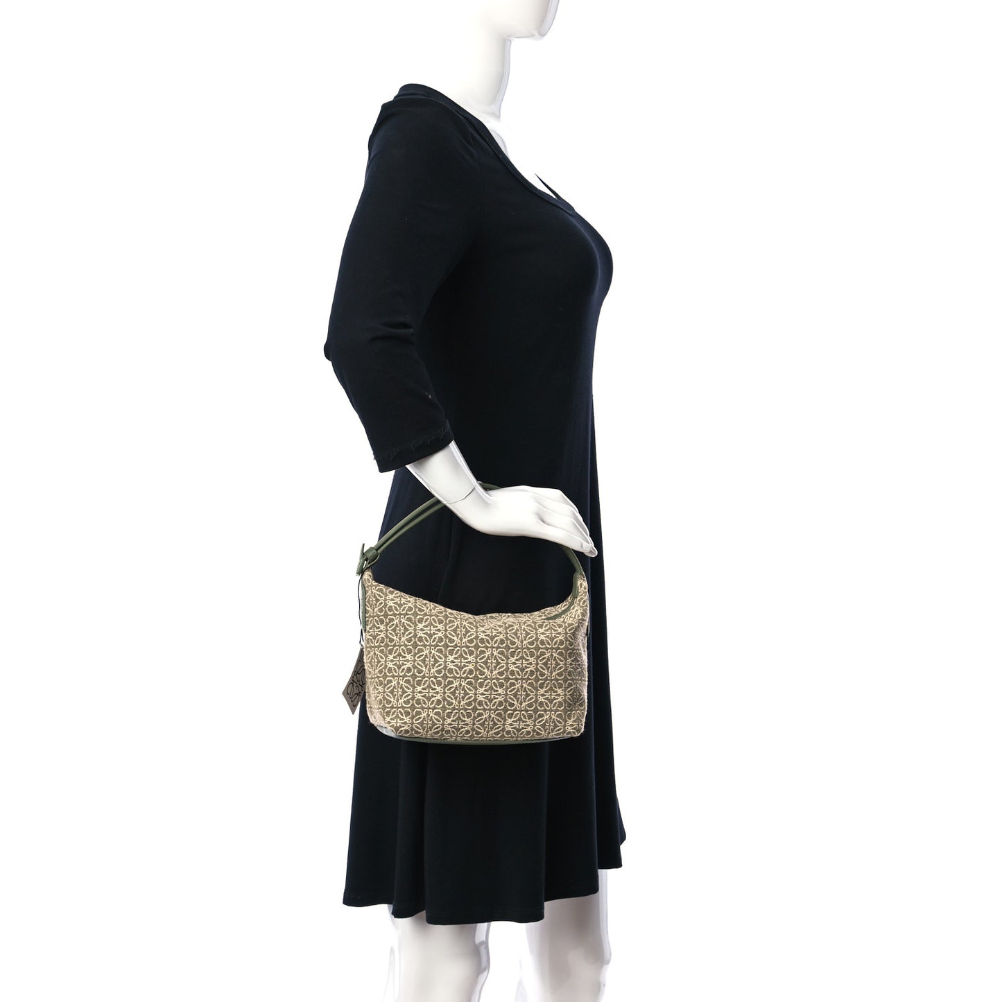 Jacquard Anagram Calfskin Small Cubi Bag Avocado Green