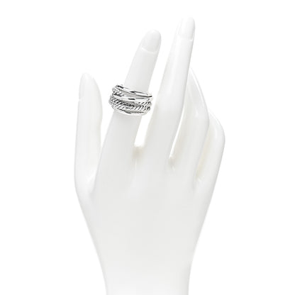 David Yurman Sterling Silver Wide Crossover Cable Ring 50 5.5 2 of 4