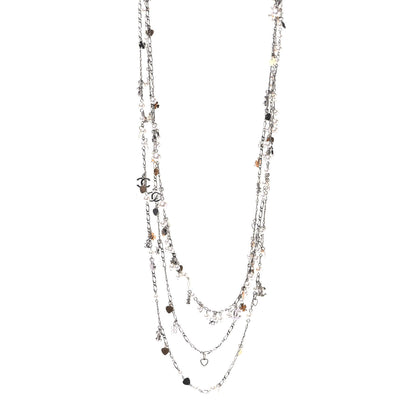 Chanel Pearl Heart CC Long Necklace Light Gold 1 of 4