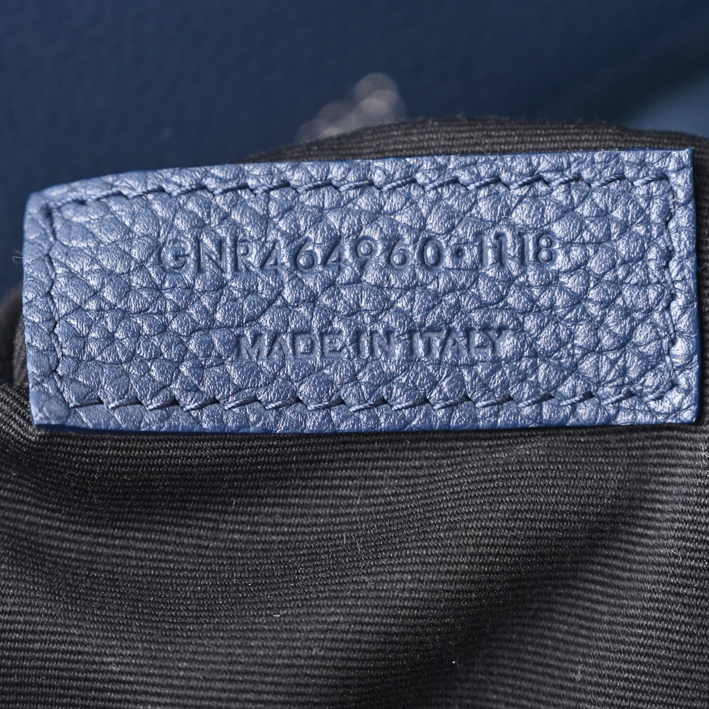 Grained Calfskin Small Souple Sac De Jour Navy