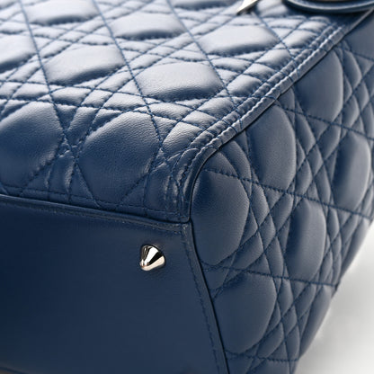 Christian Dior Lambskin Cannage Medium Lady Dior Blue 10 of 13