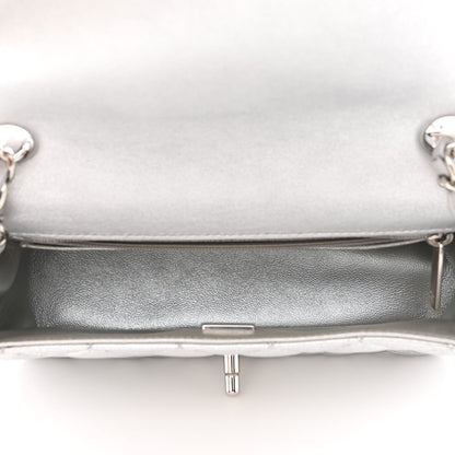 Chanel Metallic Lambskin Quilted Mini Rectangular Flap Silver 5 of 10