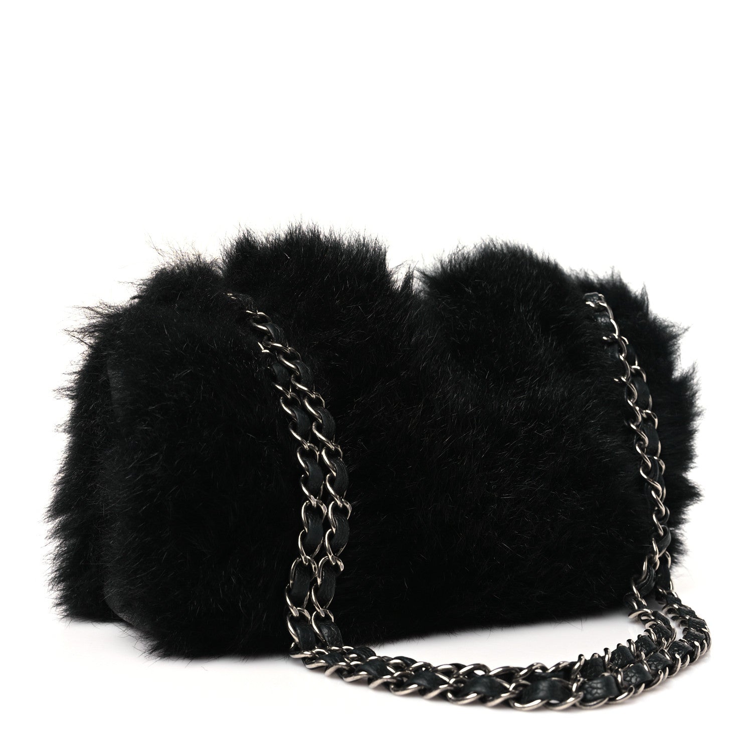Chanel Fur Caviar Flap Black 3 of 10