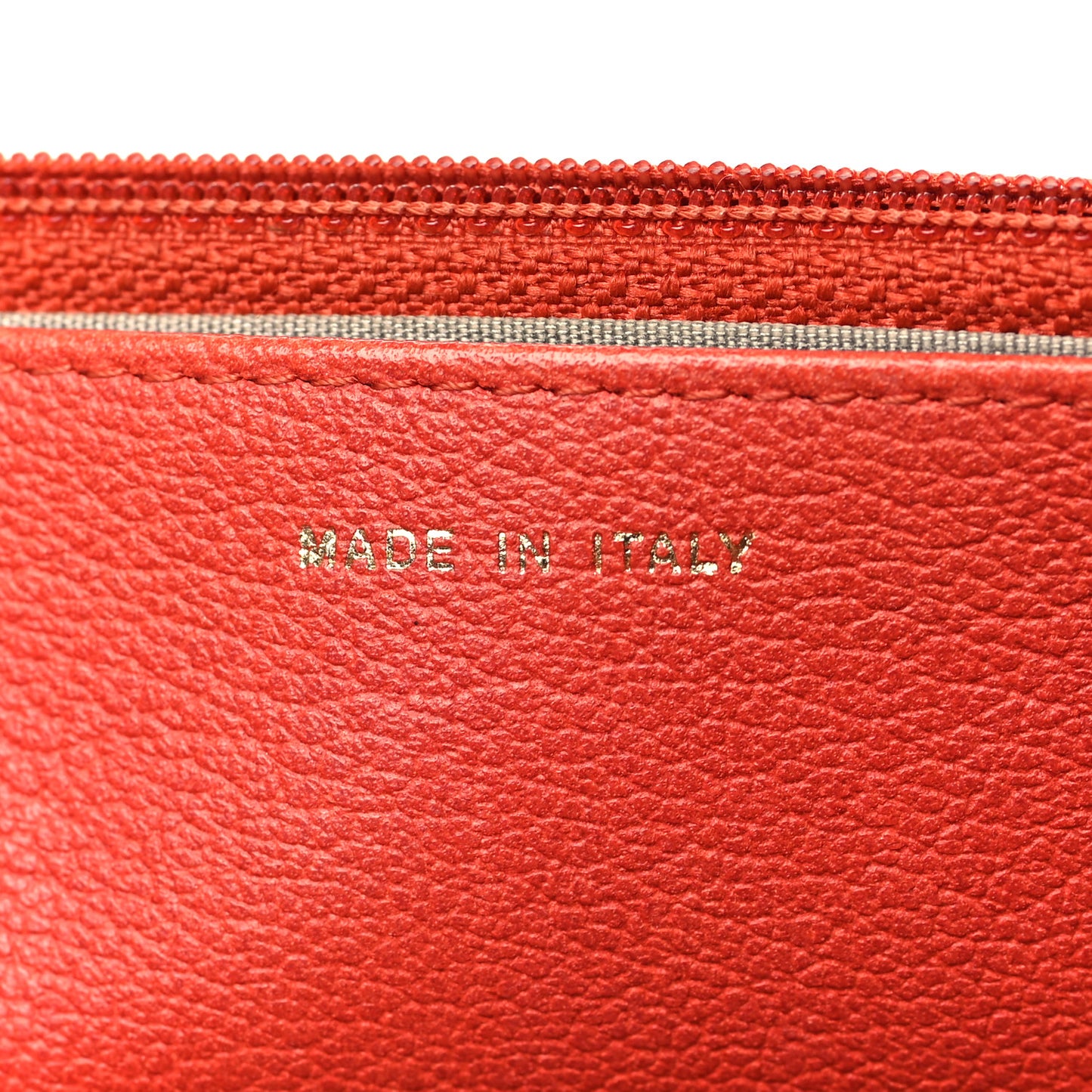 Goatskin Camellia CC Wallet On Chain WOC Orange