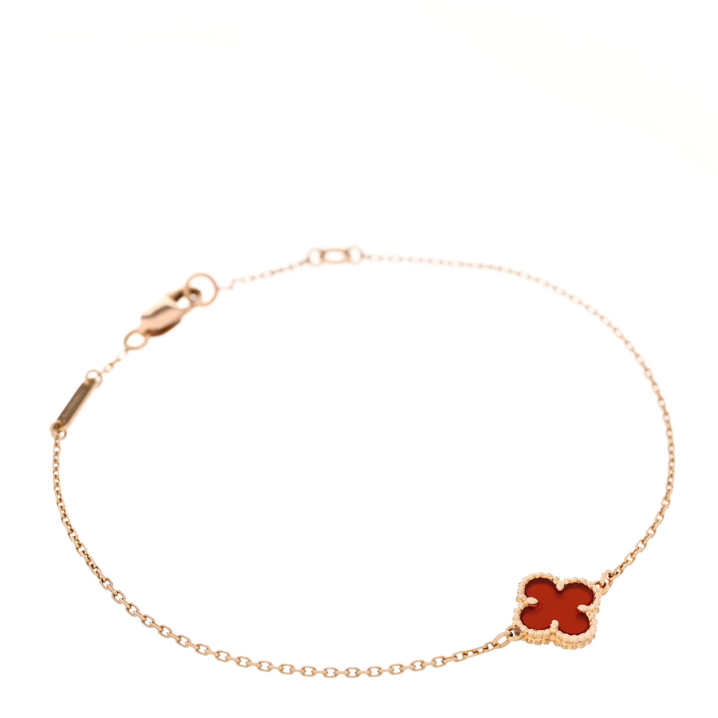 18K Rose Gold Carnelian Sweet Alhambra Bracelet