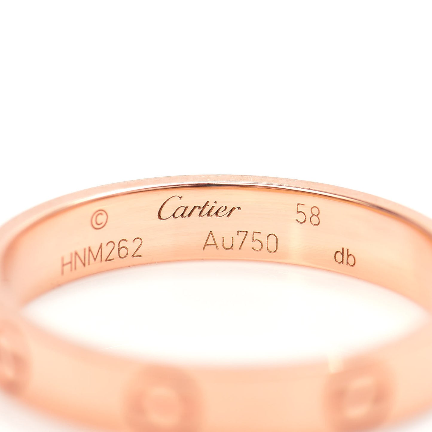 18K Pink Gold 3.5mm LOVE Wedding Band Ring 58 8.25
