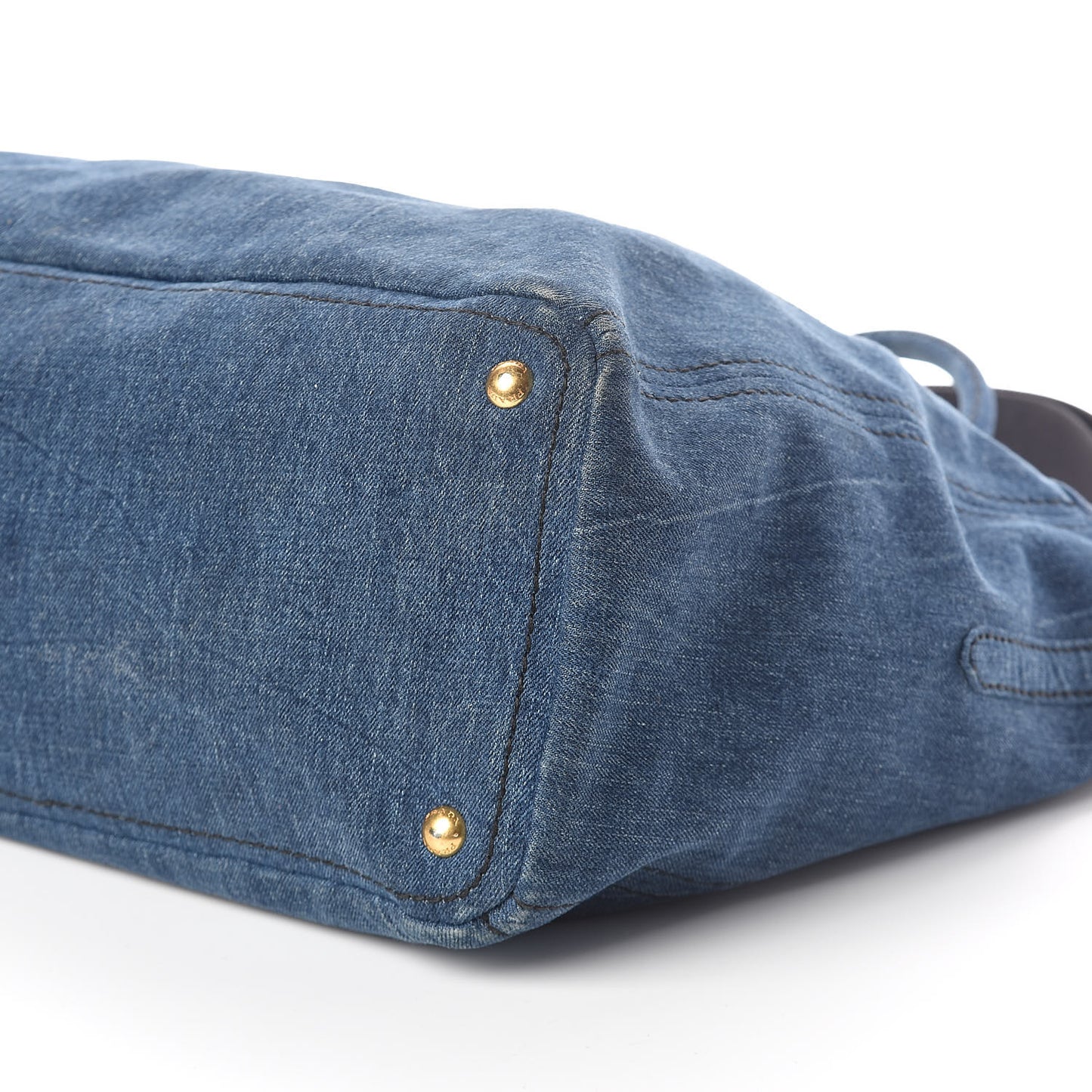 Denim Large Logo Shopping Tote