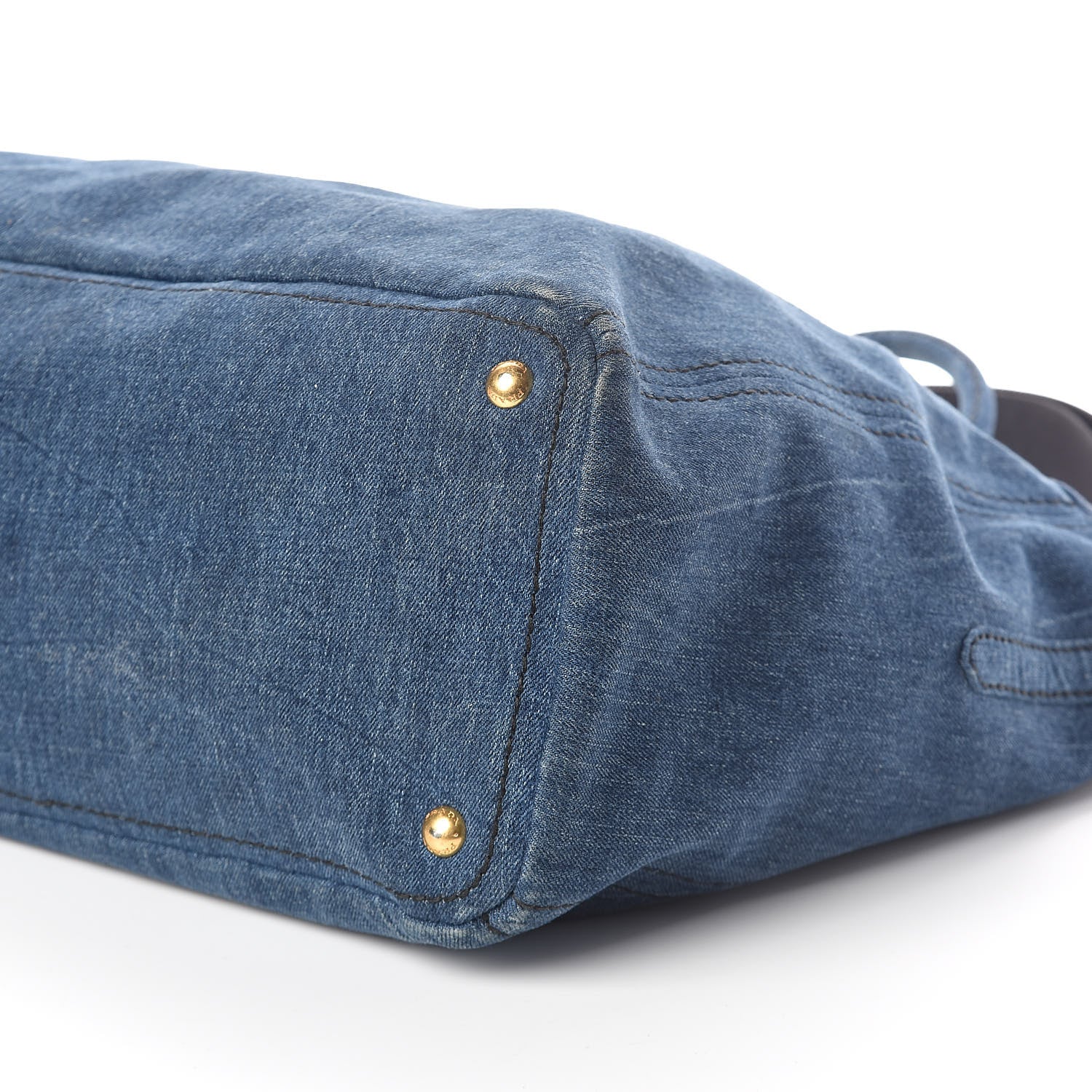 Prada Denim Large Logo Shopping Tote 9 of 9