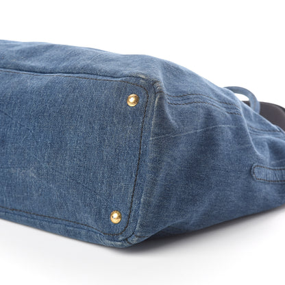 Prada Denim Large Logo Shopping Tote 9 of 9