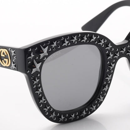 Gucci Acetate Stars Cat Eye Sunglasses GG0116S Black 9 of 10