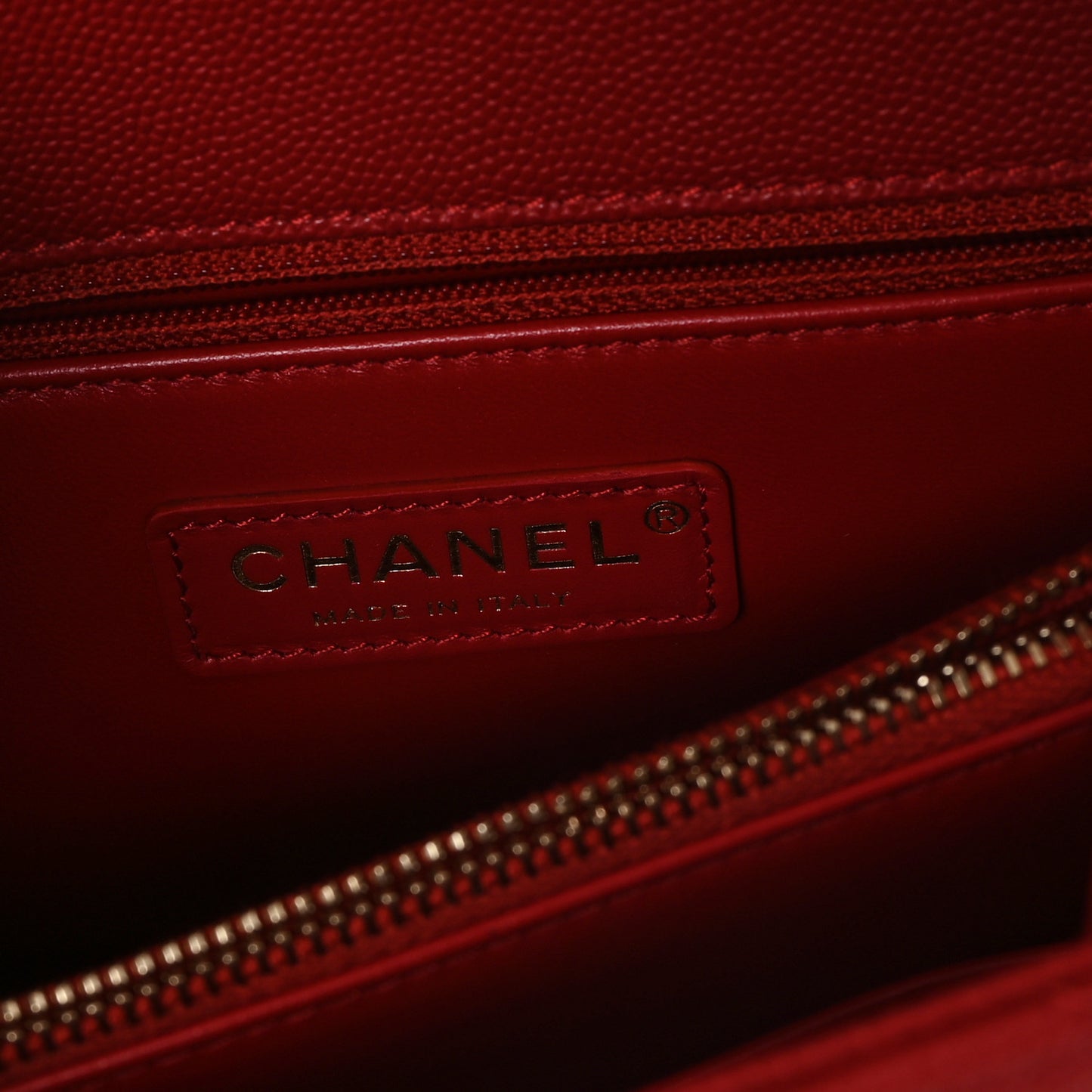 Caviar Quilted Lizard Embossed Small Coco Handle Flap Red