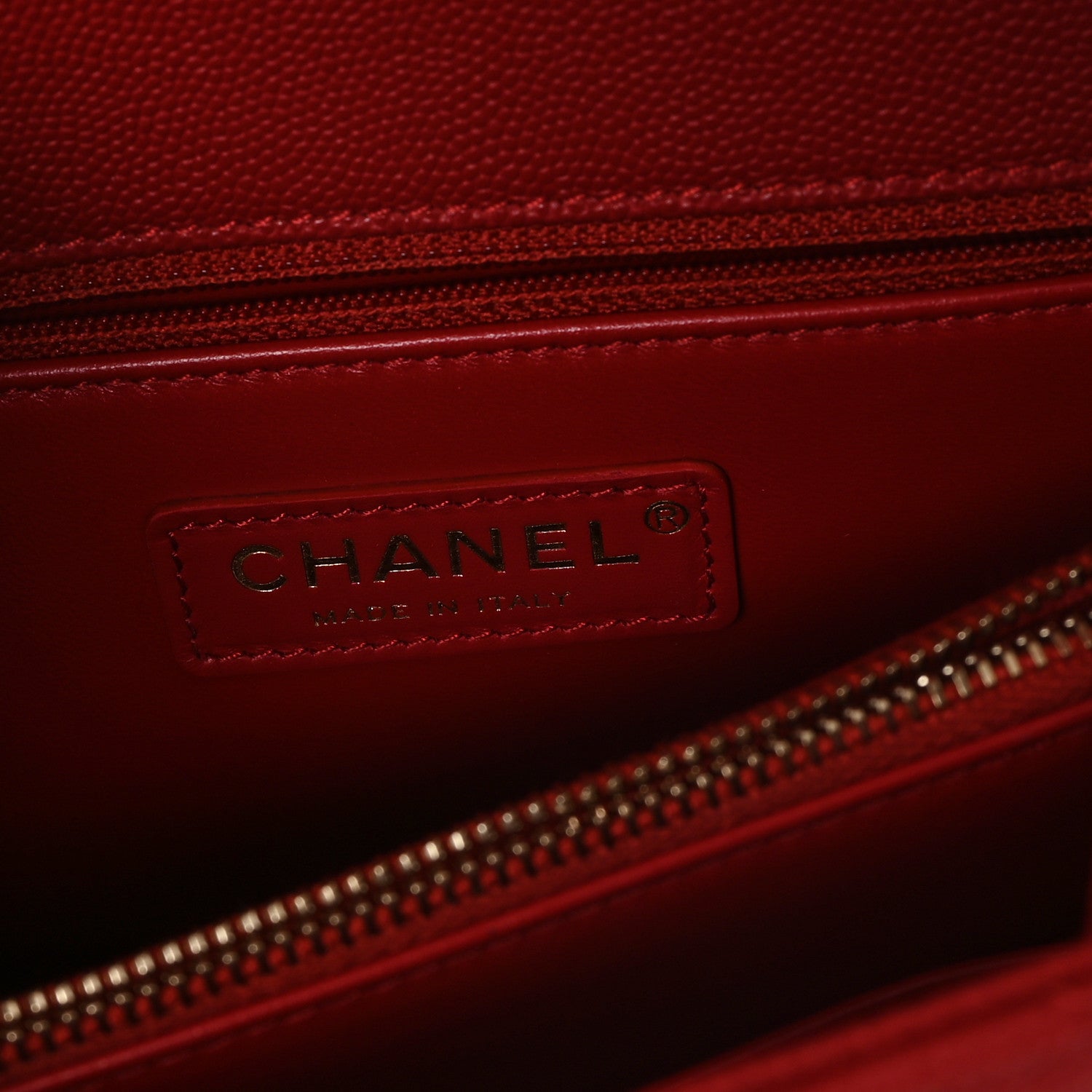 Chanel Caviar Quilted Lizard Embossed Small Coco Handle Flap Red 5 of 10