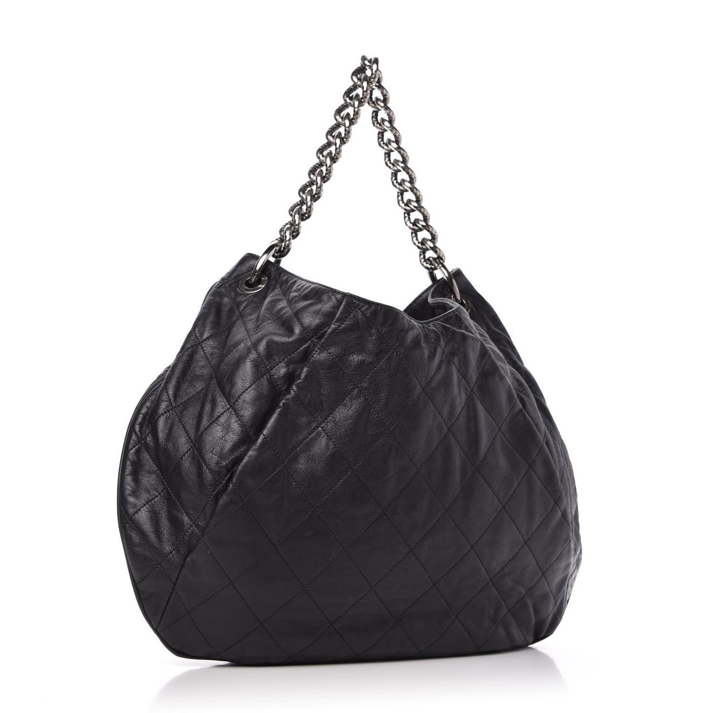 Calfskin Coco Pleats Hobo Black