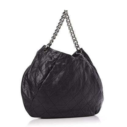 Chanel Calfskin Coco Pleats Hobo Black 3 of 10