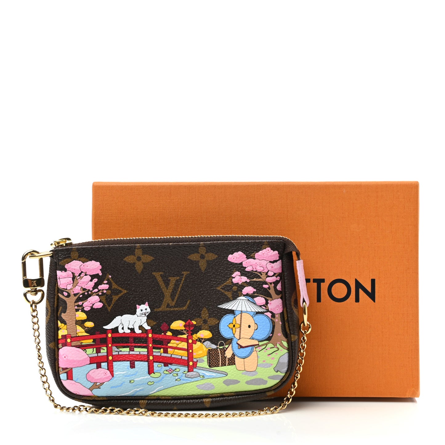 Monogram 2021 Christmas Animation Japanese Garden Mini Pochette Accessories Wisteria Pink