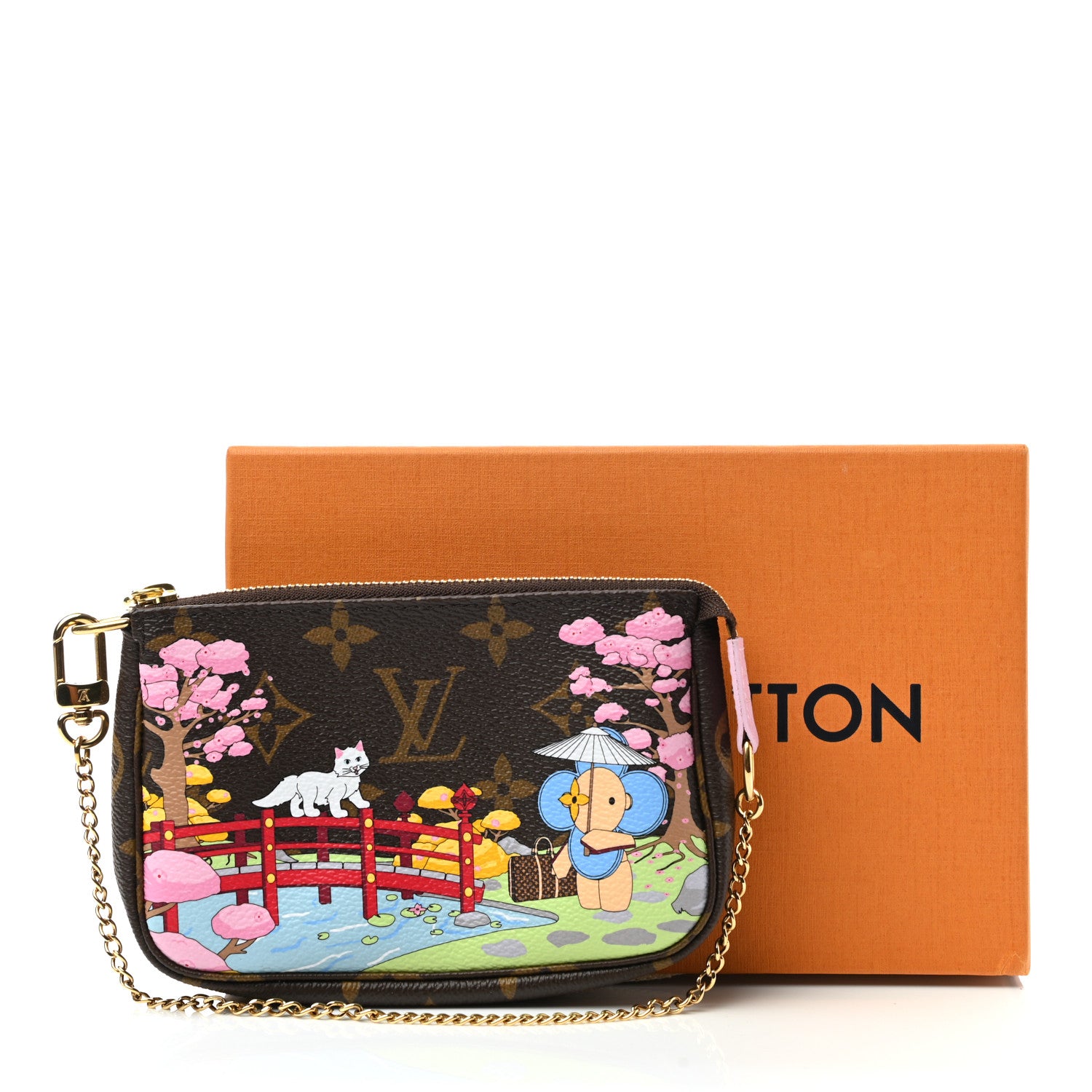 Louis Vuitton Monogram 2021 Christmas Animation Japanese Garden Mini Pochette Accessories Wisteria Pink 9 of 9