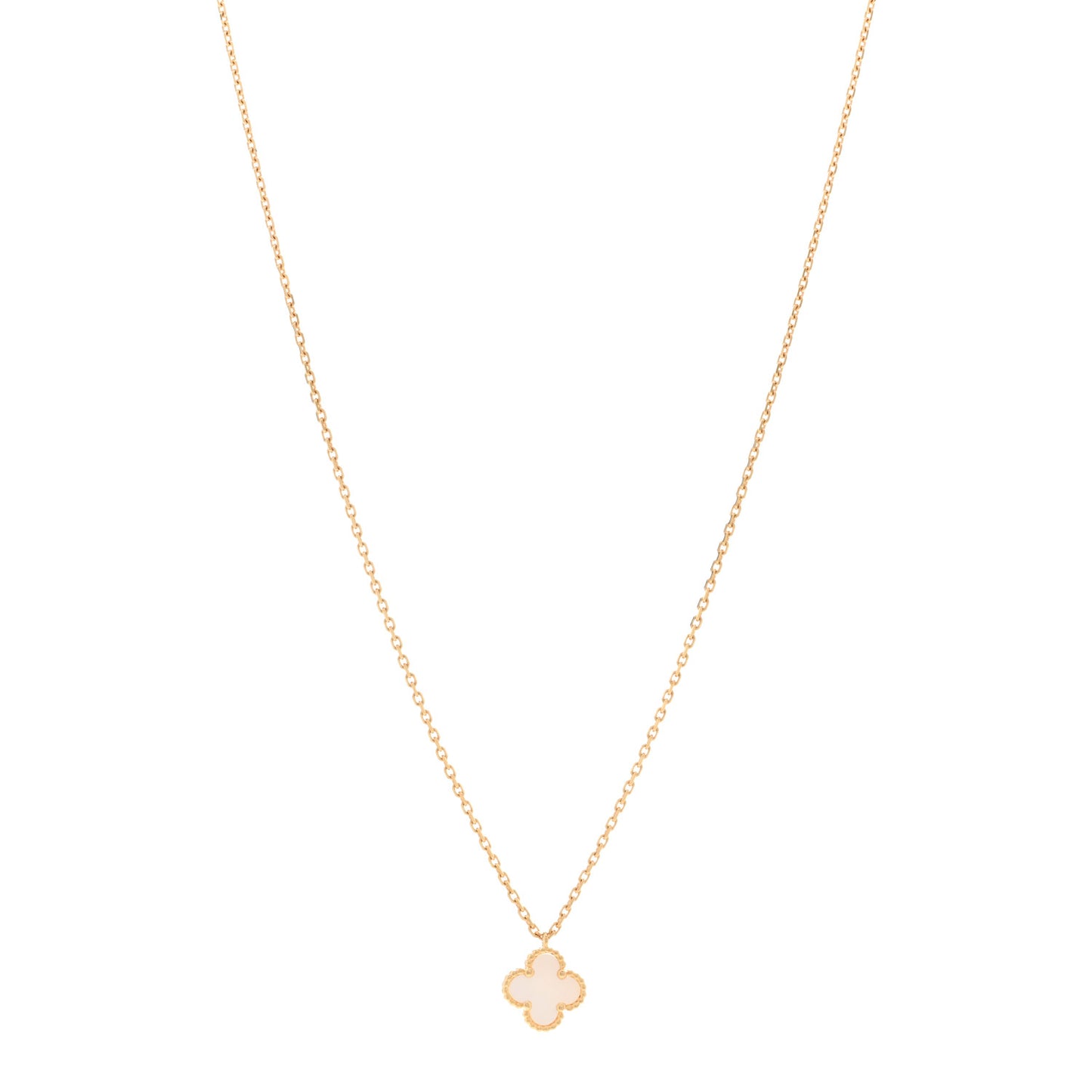 18K Yellow Gold Mother of Pearl Sweet Alhambra Pendant Necklace