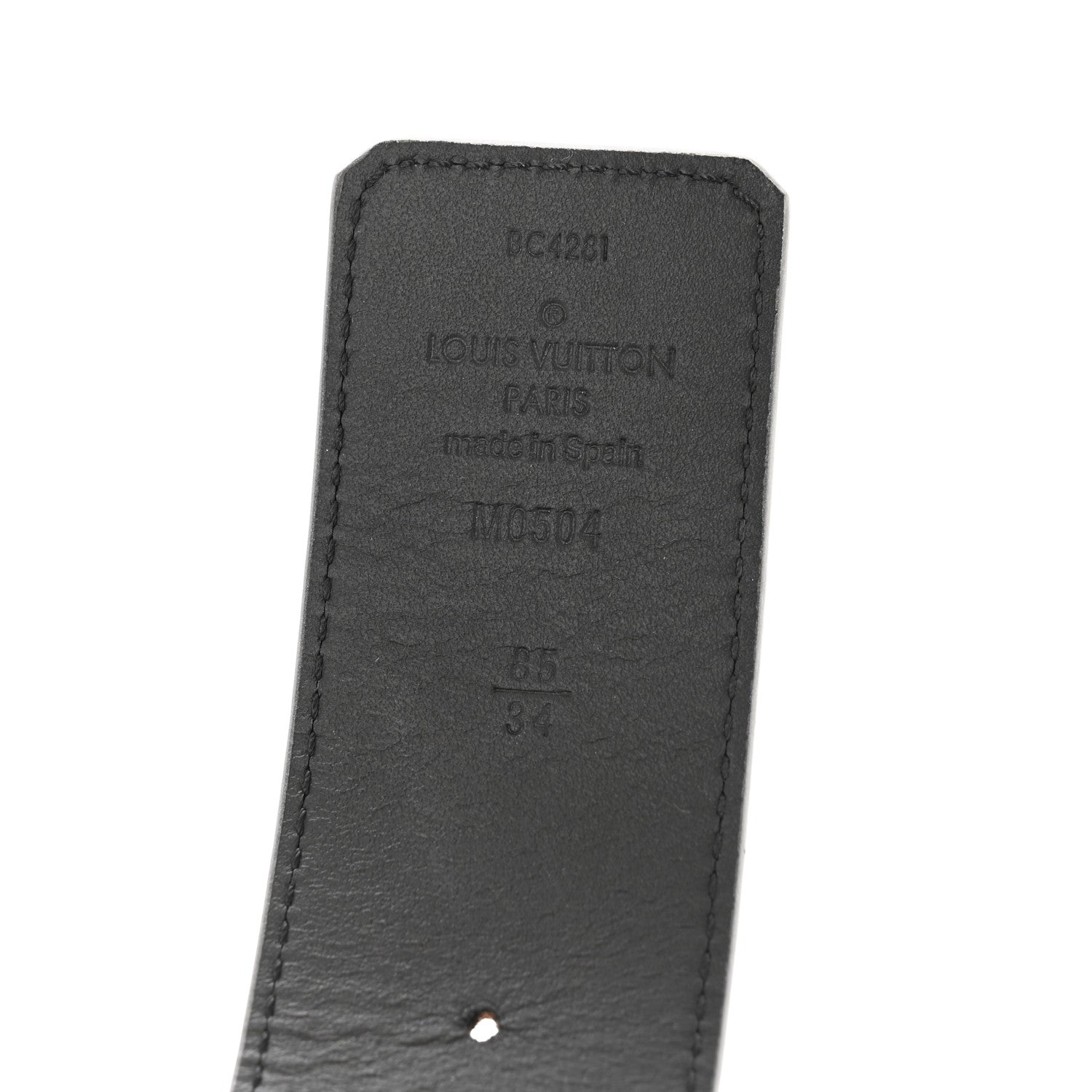 Louis Vuitton Damier Glitter Calfskin 40mm LV Pyramide Belt 85 34 Silver 5 of 9