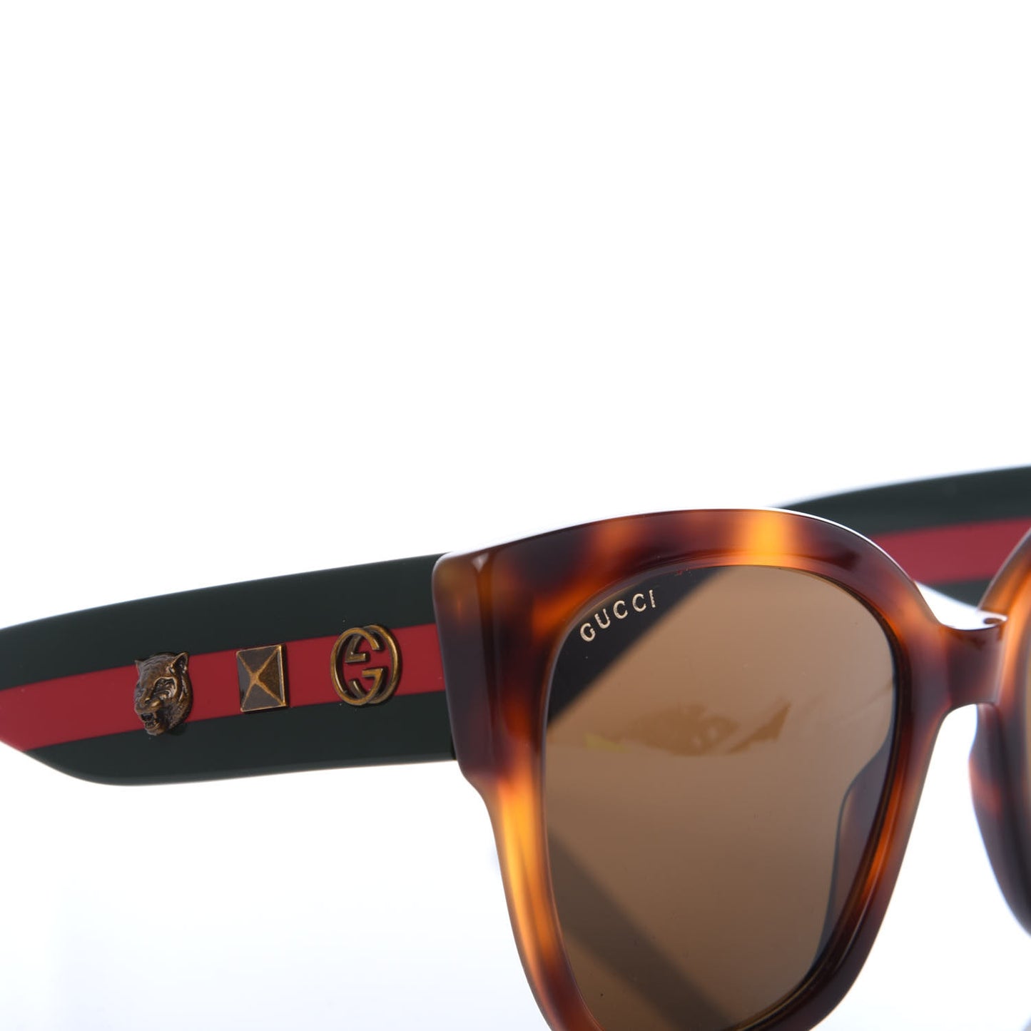 Acetate Square Frame Web Sunglasses GG0059S Tortoise