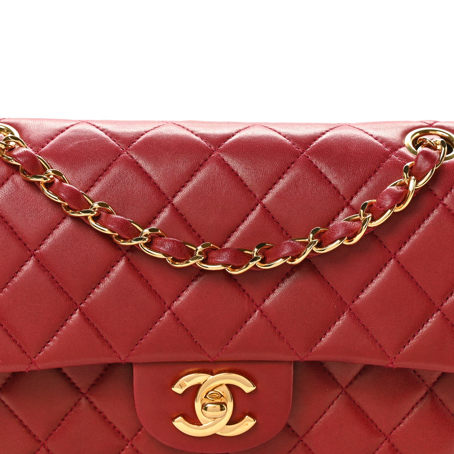 Chanel Lambskin Quilted Small Double Flap Red 9 of 12
