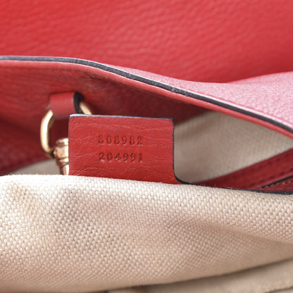 Gucci Pebbled Calfskin Medium Soho Chain Shoulder Bag Tabasco Red 7 of 17