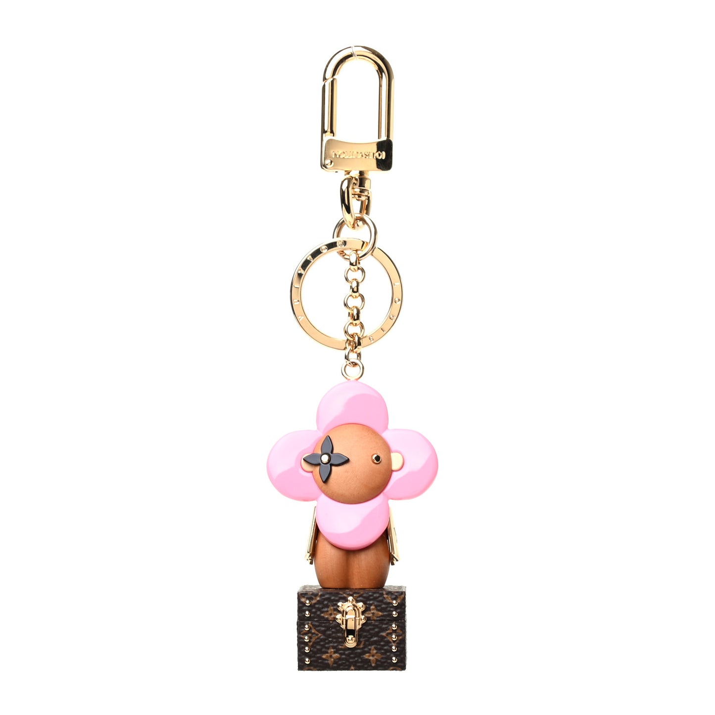Resin Wood Vivienne Trunk VIP Bag Charm Key Holder Pink