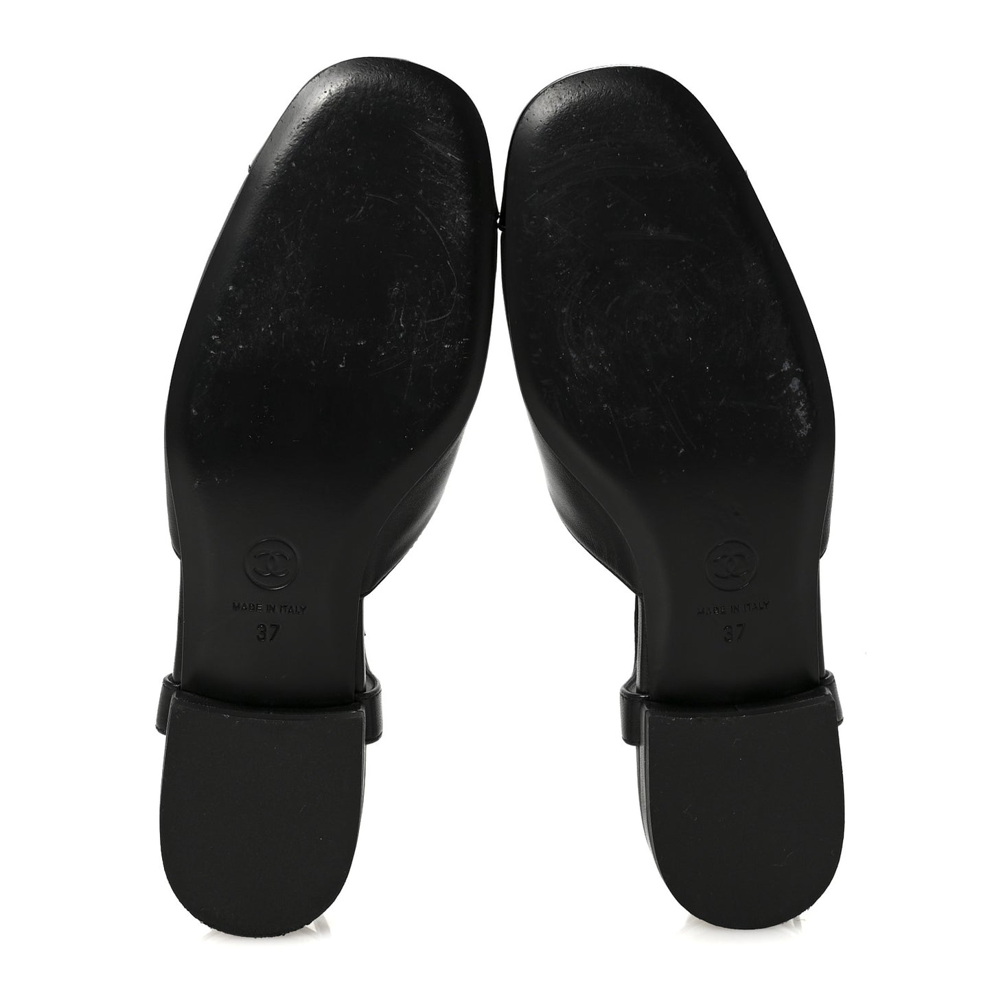 Lambskin Patent Cap Toe Crystal Enamel CC Mary Jane Slingback Flats 37 Black