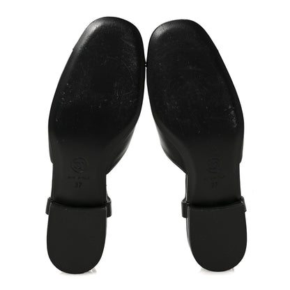 Chanel Lambskin Patent Cap Toe Crystal Enamel CC Mary Jane Slingback Flats 37 Black 6 of 10