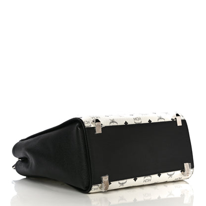 MCM Visetos Medium Corina Shoulder Bag White 3 of 9