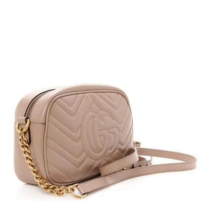 Gucci Calfskin Matelasse Small GG Marmont Chain Shoulder Bag Porcelain Rose 3 of 11