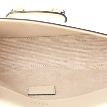Gucci Azalea Calfskin Crystal Small Horsebit 1955 Chain Shoulder Bag White 5 of 10