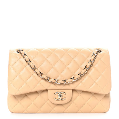 Chanel Caviar Quilted Jumbo Double Flap Beige 1 of 10