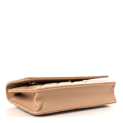 Chanel Caviar Quilted Wallet on Chain WOC Beige 4 of 11